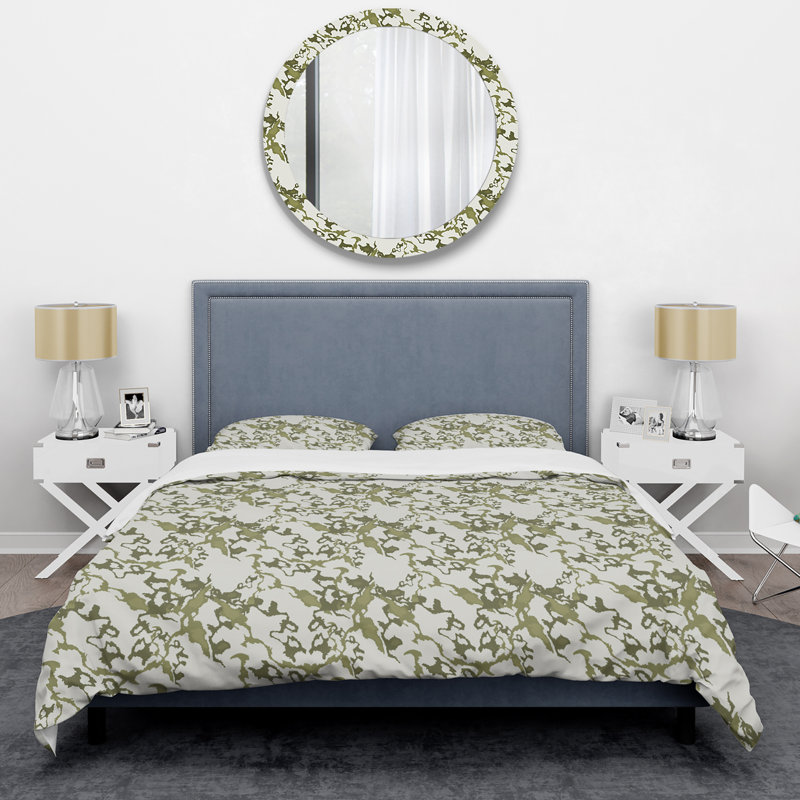 Ensemble de housse de couette tendance et camouflage vert