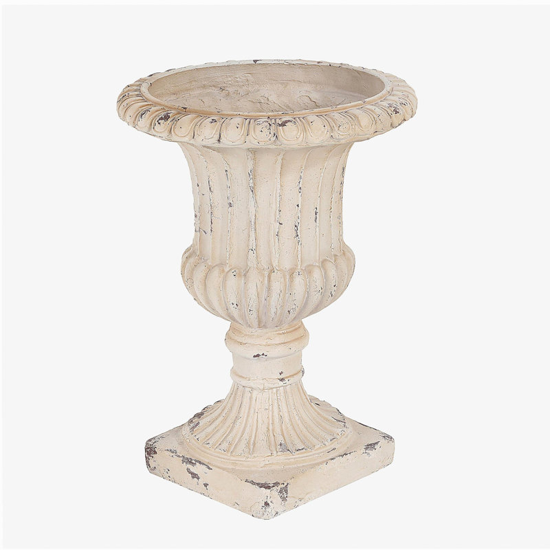Urne de jardin MGO, blanc antique, H 19,25 po