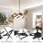 8‑Light Modern Geometric LED Chandelier Adjustable Hanging Ceiling Fixture
