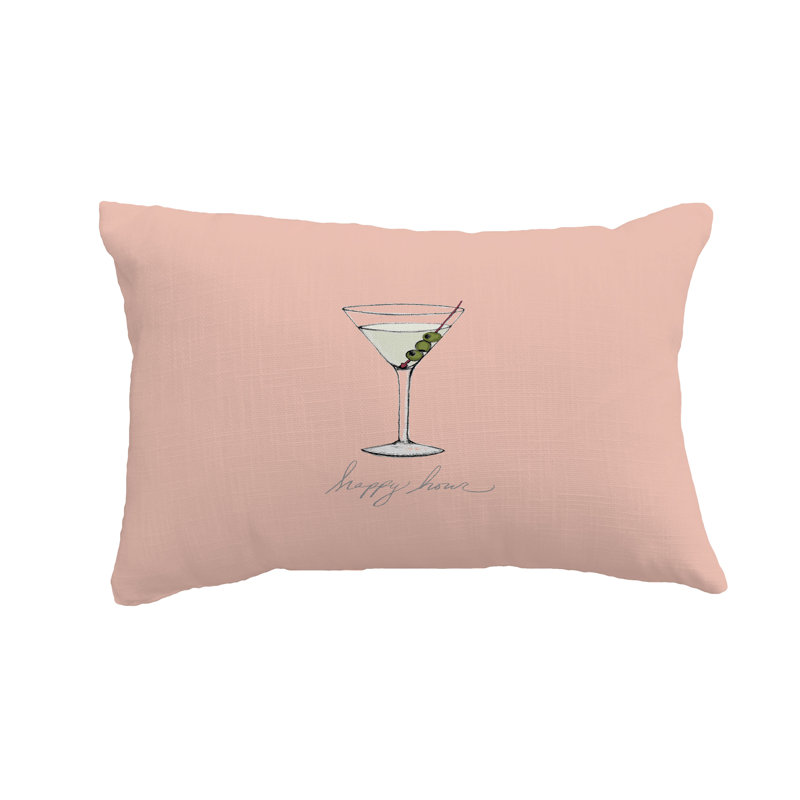  Housse et insert de coussin rectangulaire en verre Martini Happy Hour, Corail