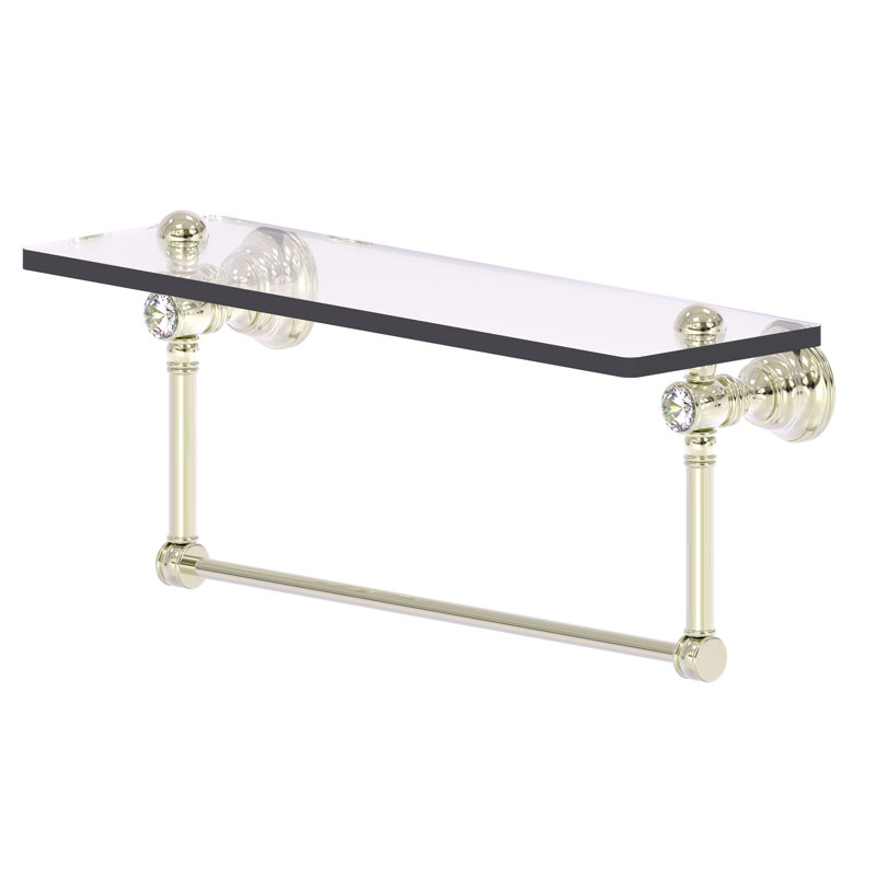 Tablette avec porte-serviettes Freyja, H 5,54 po x l 22 po x P 7 po, Nickel poli