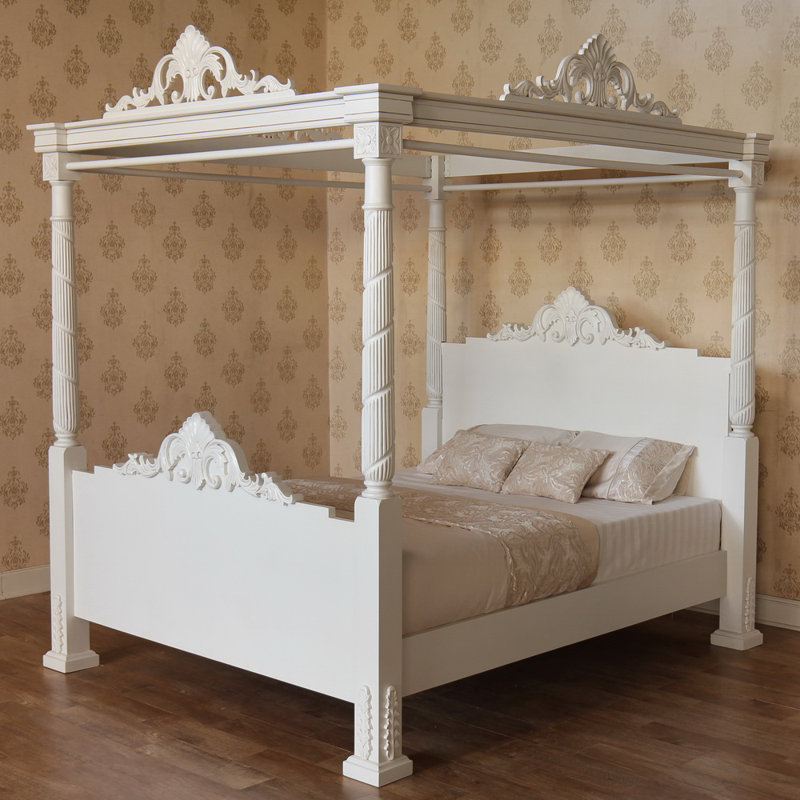 Wesleyan Solid Wood Bed, Super King (6'), Antique White