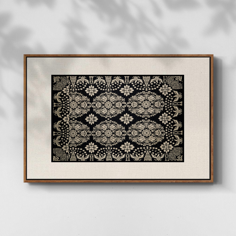 Abstrait rétro - Xl, H 25 po x l 37 po, Toile avec cadre flottant noir