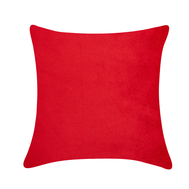 Coussin décoratif en velours uni, Rouge, H 20 po x l 20 po