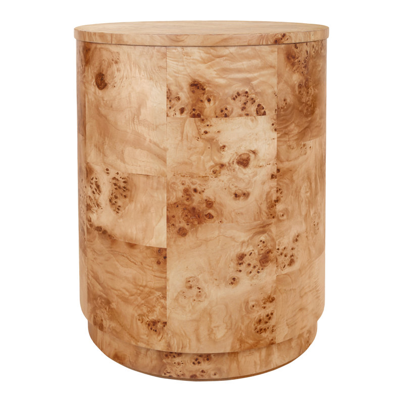Garud Arsenio Burl Wood Round Side/End Table, Natural