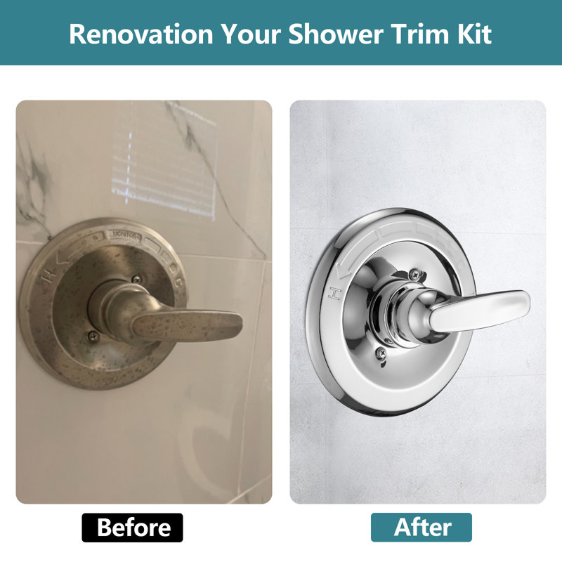 Remplacement pour l'ensemble de garniture de douche Delta 13/14, plaque de couverture de douche avec poignée, Chrome