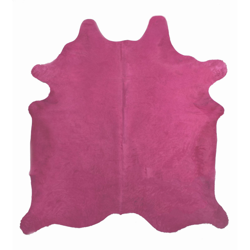Cowhide Area Rug in Fuchsia