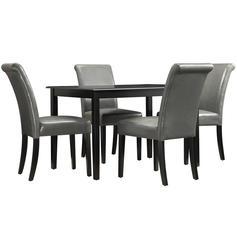 Ensemble de salle à manger Norwell, Ensemble de cinq pièces : table, quatre chaises, Gris