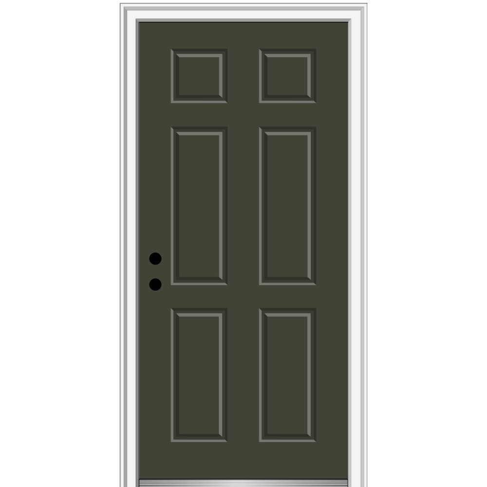 MMI DOOR Exterior Single Steel 6-Panel Painted Door - Wayfair Canada