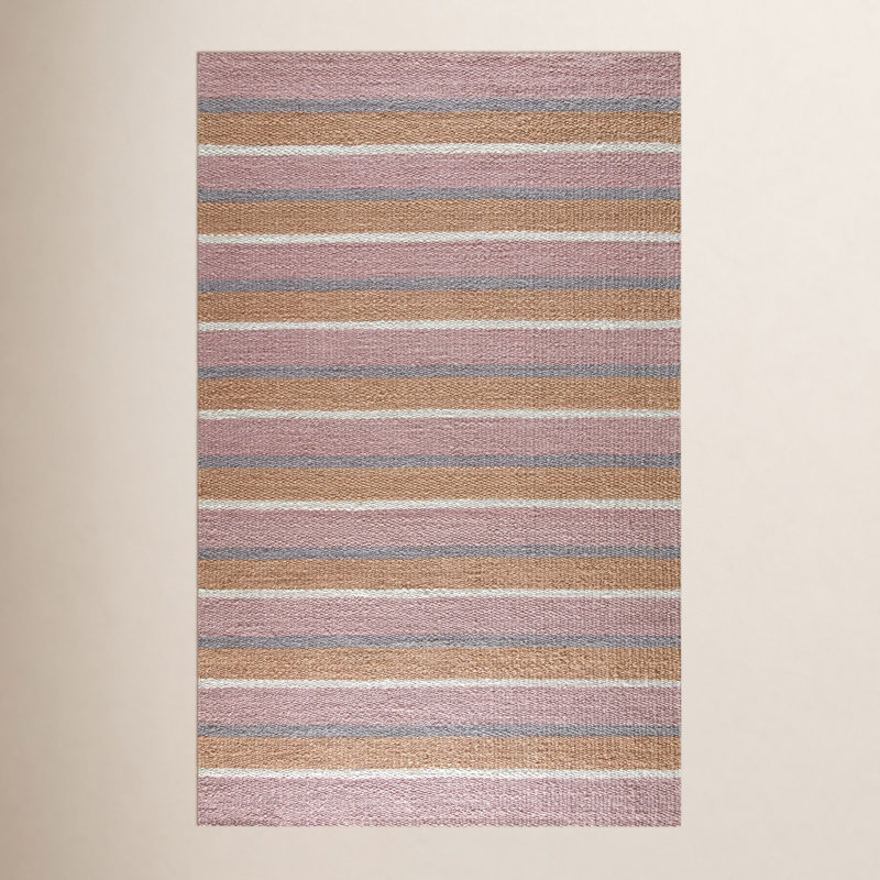 Hand Loomed Striped Indoor Rug, Rectangle 8' x 10'