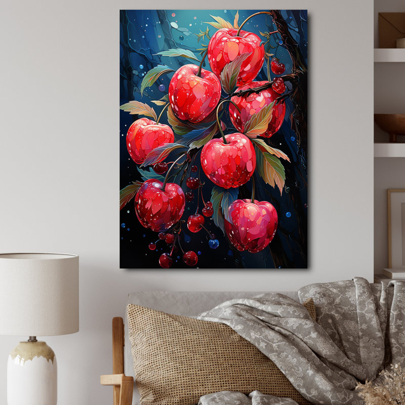 «Itzael Red Apple Blossom Collage», reproduction sur toile, Toile tendue, H 20 po x l 12 po