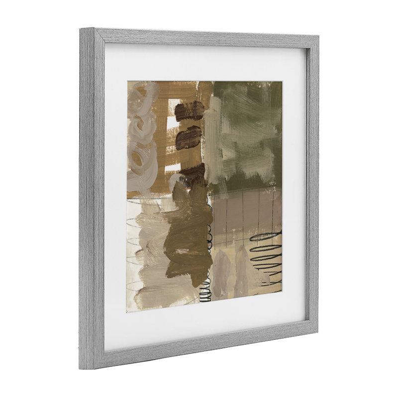 «Holiday Express Abstraction», reproduction d'art sous verre encadrée par Brent Baker, H 16 po x l 16 po, Cadre de ferme gris