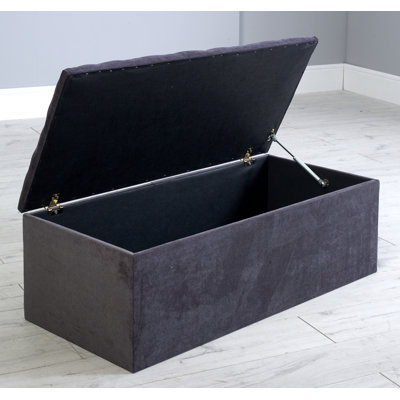 Menna 102cm Wide Velvet Tufted Rectangle Solid Colour Ottoman with Storage