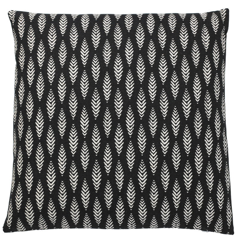 Coussin décoratif, H 26 po x l 26 po x P 4 po, Noir