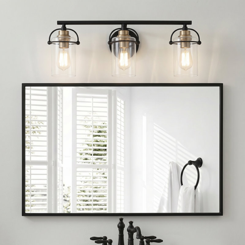 Emerson 3-Light Matte Black Vanity Light
