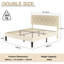 Double Size Velvet Upholstered Platform Bed Frame With Diamond Tufted Headboard, Strong Wood Slats Support, No Box Spring Needed, Easy to Assemble