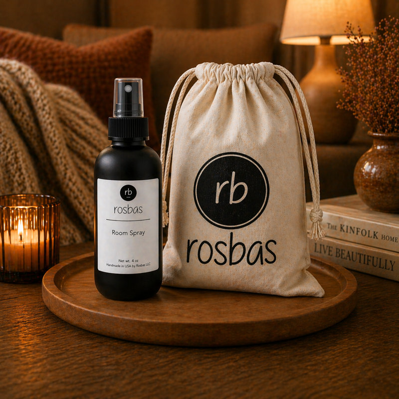 Vanilla Scented Room Spray - 4 oz Black Glass Bottle - Long-Lasting Home Fragrance - Non-Toxic, Vanilla