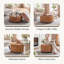 Repose-pieds de rangement en similicuir l 29,1 po avec plateau en bois-379364192