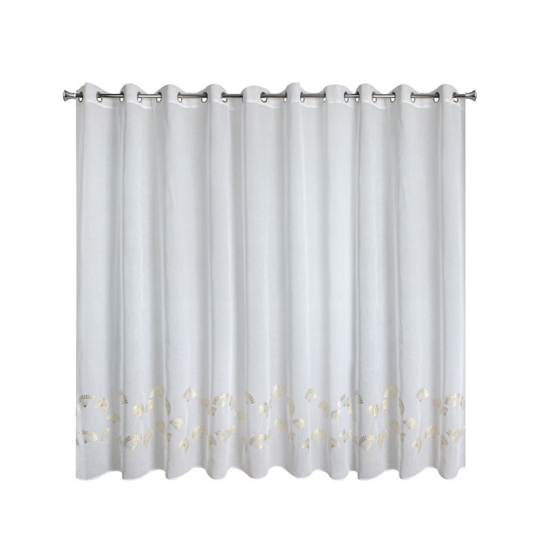 Sugarbush Sheer Curtain, 150cm H x 300cm W, White/Gold