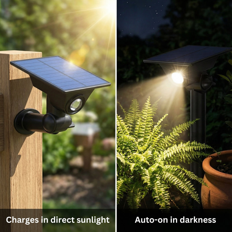 No Power Source Required / Manual Integrated LED Spotlight