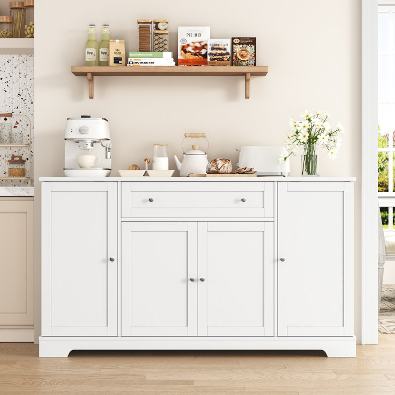 54'' Wide Large Drawer Sideboard, White