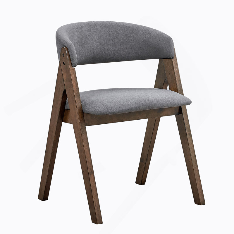 Ensemble de 2 chaises d'appoint au fini noyer, siège et dossier rembourrés, parfaits pour le confort et le style