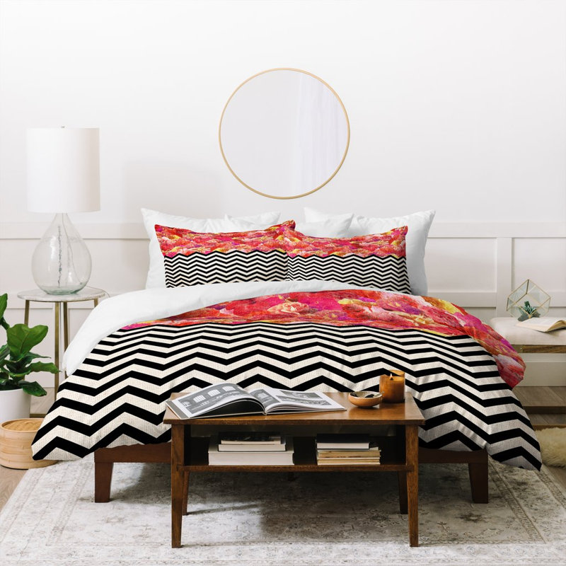 Housse de couette à chevrons flore, Housse de couette pour lit simple