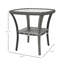 Table basse en rotin avec tablette de rangement, table d'appoint en osier avec plateau en verre, table de bout d'extérieur pour le jardin, le porche, la cour