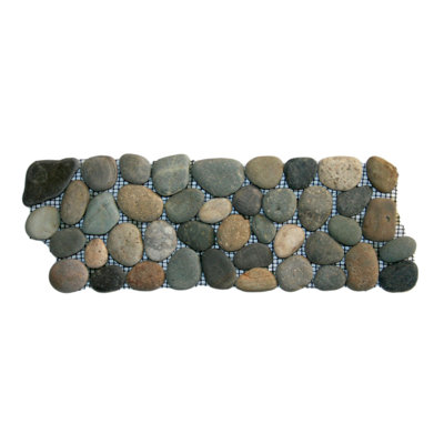 Nile Natural Stone Listello High-Quality Pebbles Design Multi-Colour Water-Resistant - 4" x 12"
