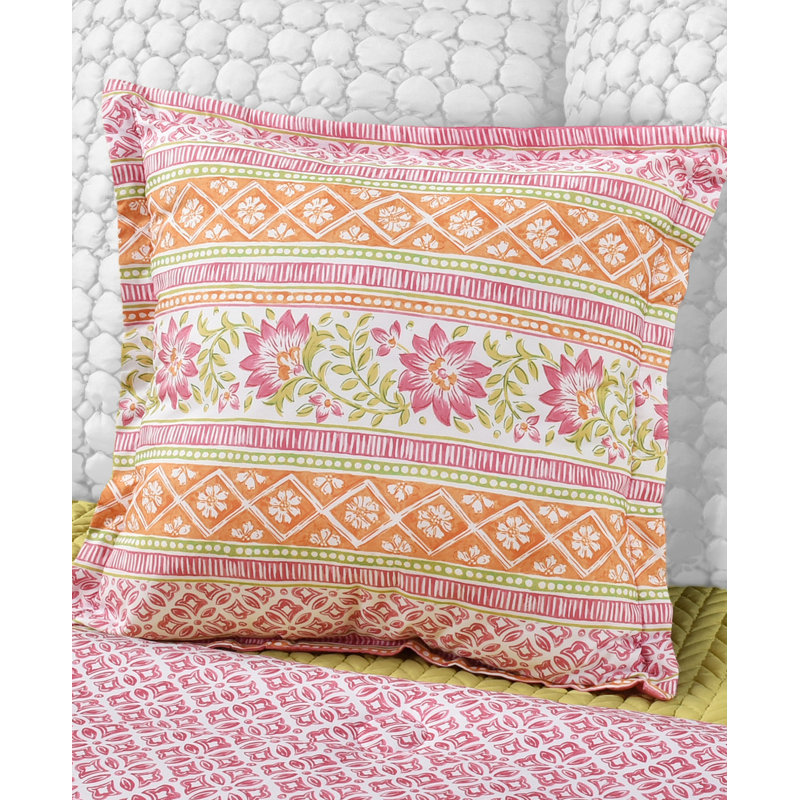 Coussin décoratif carré rose 18 po Sienna