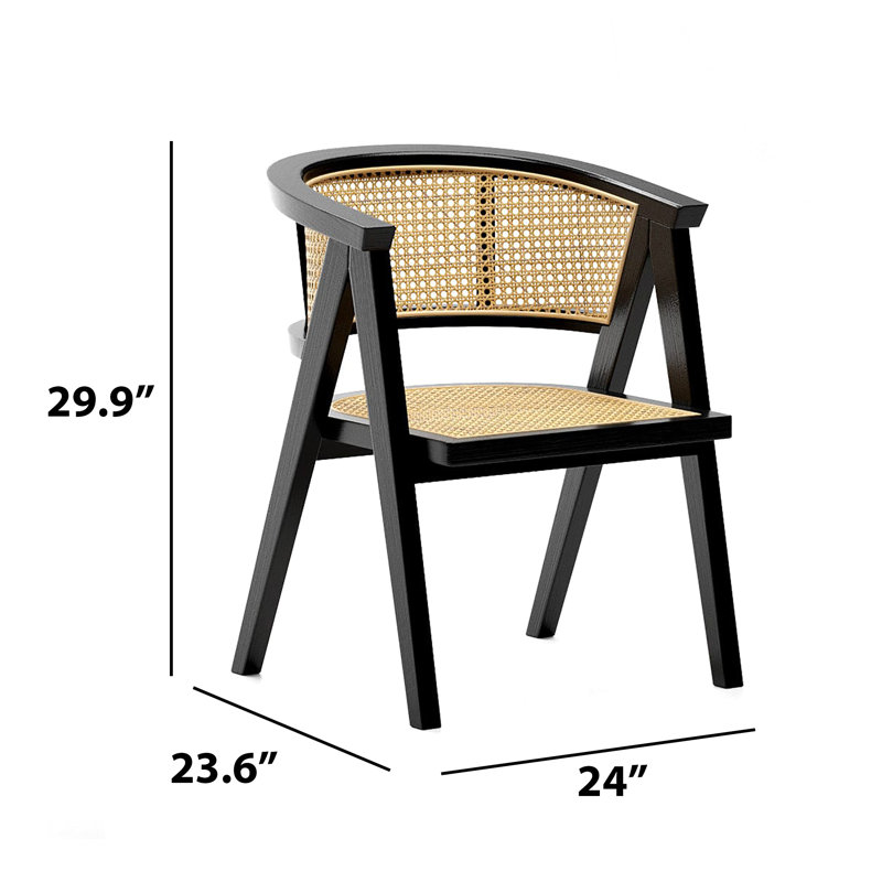 Black Rattan Teakwood Chair