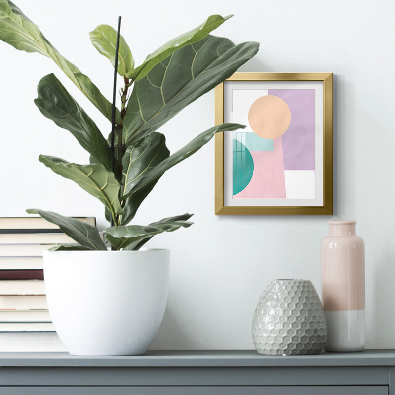 «Paper Daydream I», reproduction encadrée, Papier avec cadre doré, Blanc