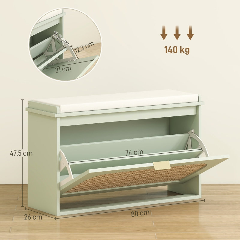 8 Pair Shoe Storage Bench