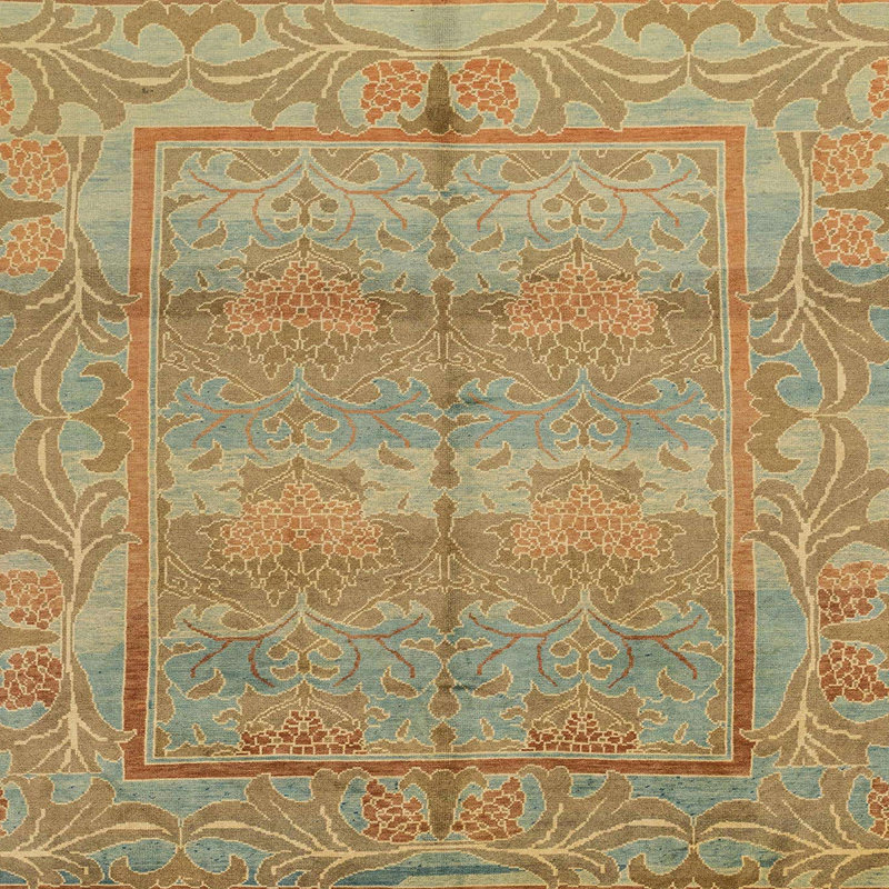 Tapis abstrait moderne 1674, Carré 4 pi