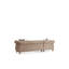 Canapé modulaire or capitonné avec revêtement en bois taupe