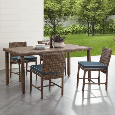 Awa 4 - Person Patio Dining Set with Rectangular Table , Cushions Included
