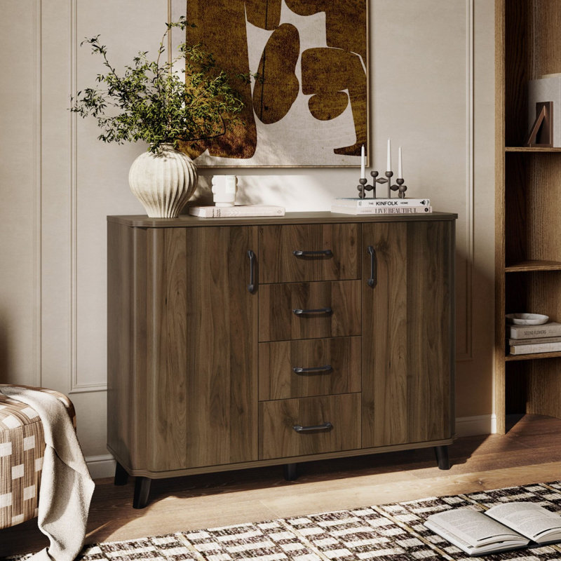 47.2'' W Walnut Sideboard Cabinet with Drawers