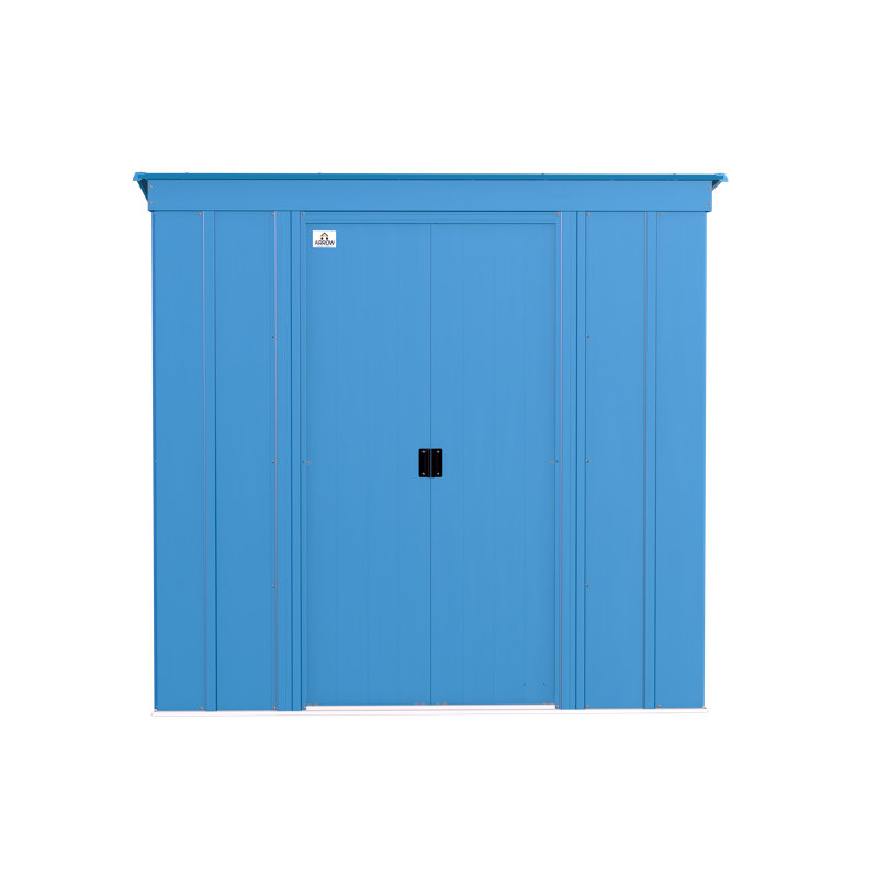 Remise de rangement classique en acier, 6 x 4, bleu gris, Bleu gris