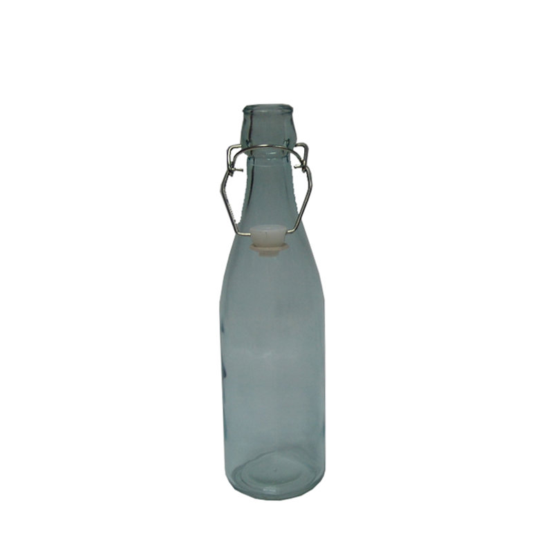 Bouteille décorative en verre italien de 3,5 po de diamètre et 12 po de hauteur