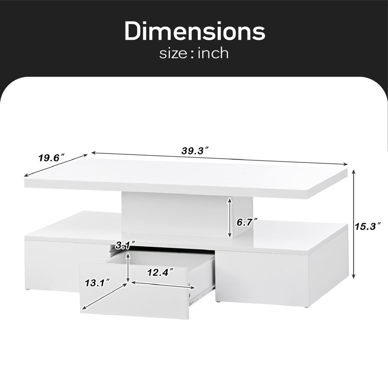 Table basse Chawanna, Blanc