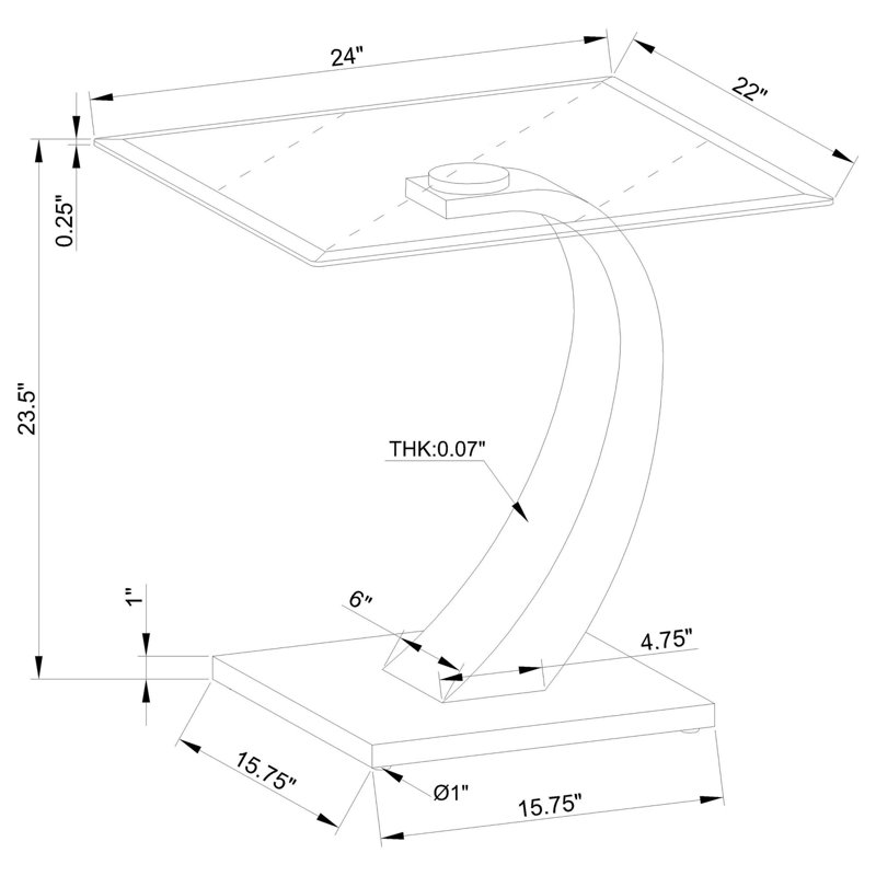 Table de bout moderne élégante et chic, Argent argent