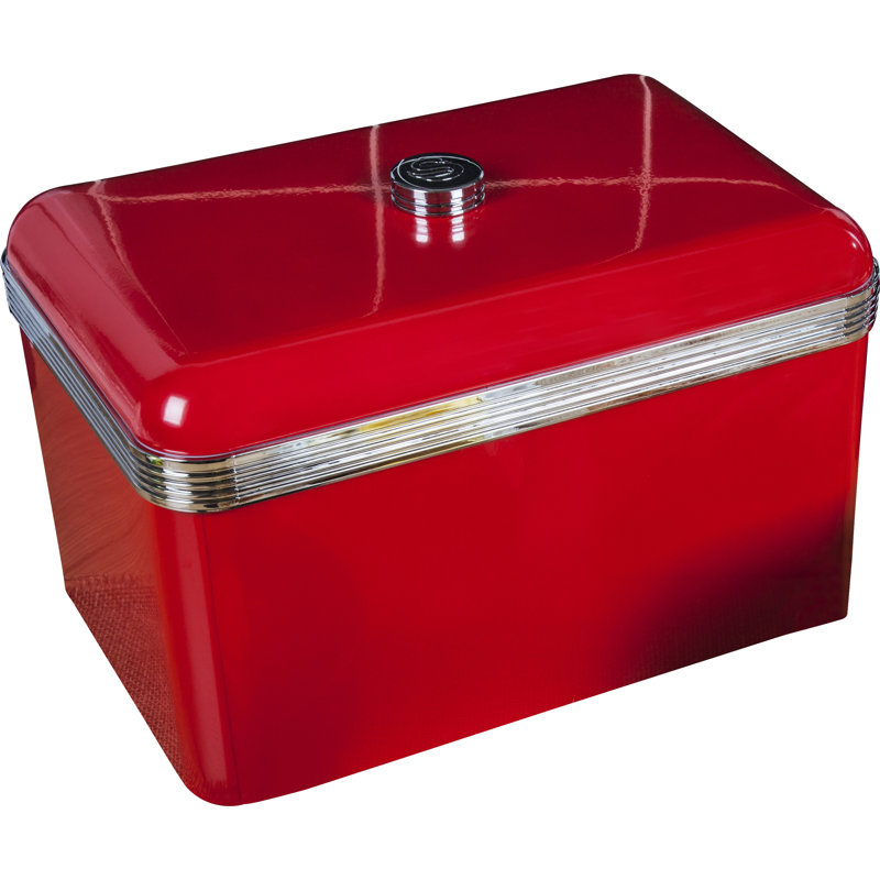 Swan Retro Bread Bin, Metal, 18 Litre,, Red