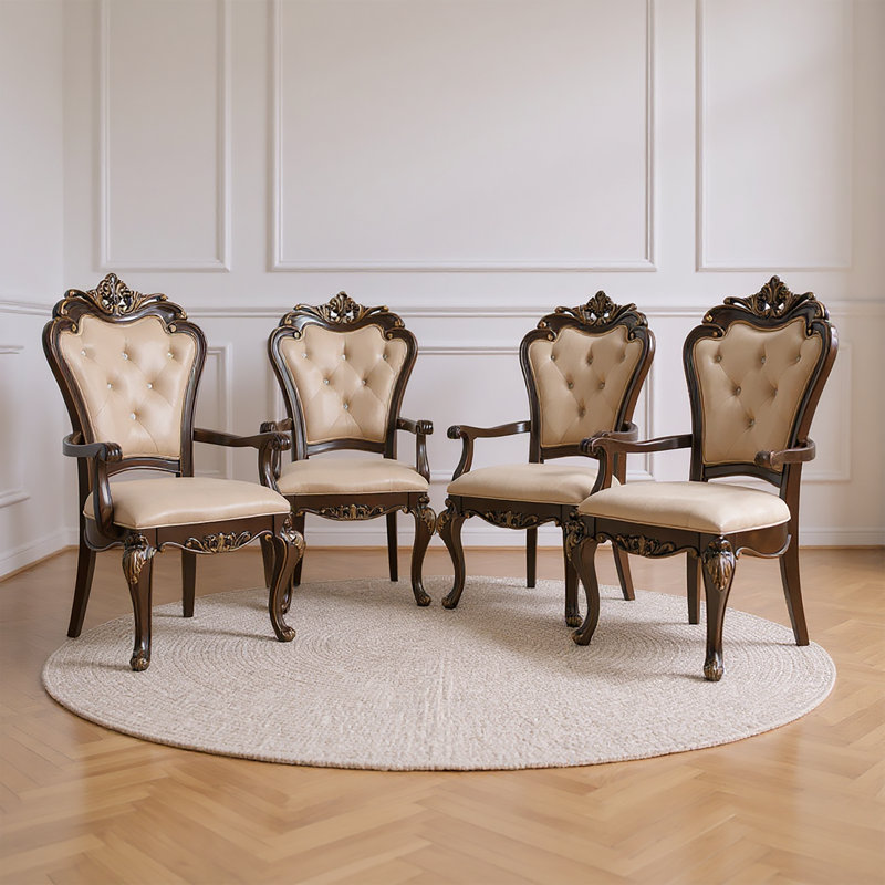 Chaise de salle à manger en bois de cerisier Constantine (ensemble de 4), 4
