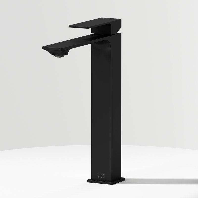 Dunn 11" H Single Handle Vessel Sink Bathroom Faucet, Matte Black