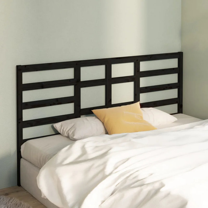 Melillo Solid Wood Headboard, 206 x 104 cm, Black
