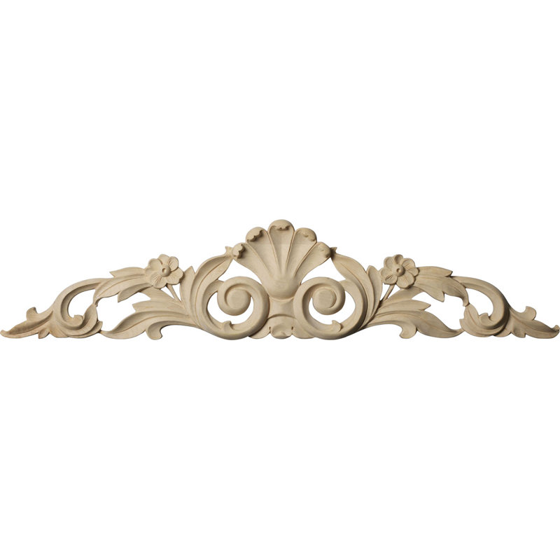 Farmingdale Center with Scrolls, 6 1/4"H x 36 1/2"W x 1"D, Rubberwood