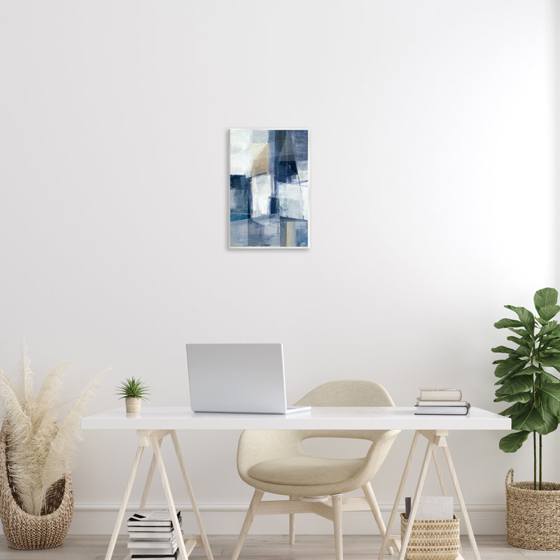 Art mural dynamique abstrait géométrique par Hannah Dawson, H 15 po x l 10 po