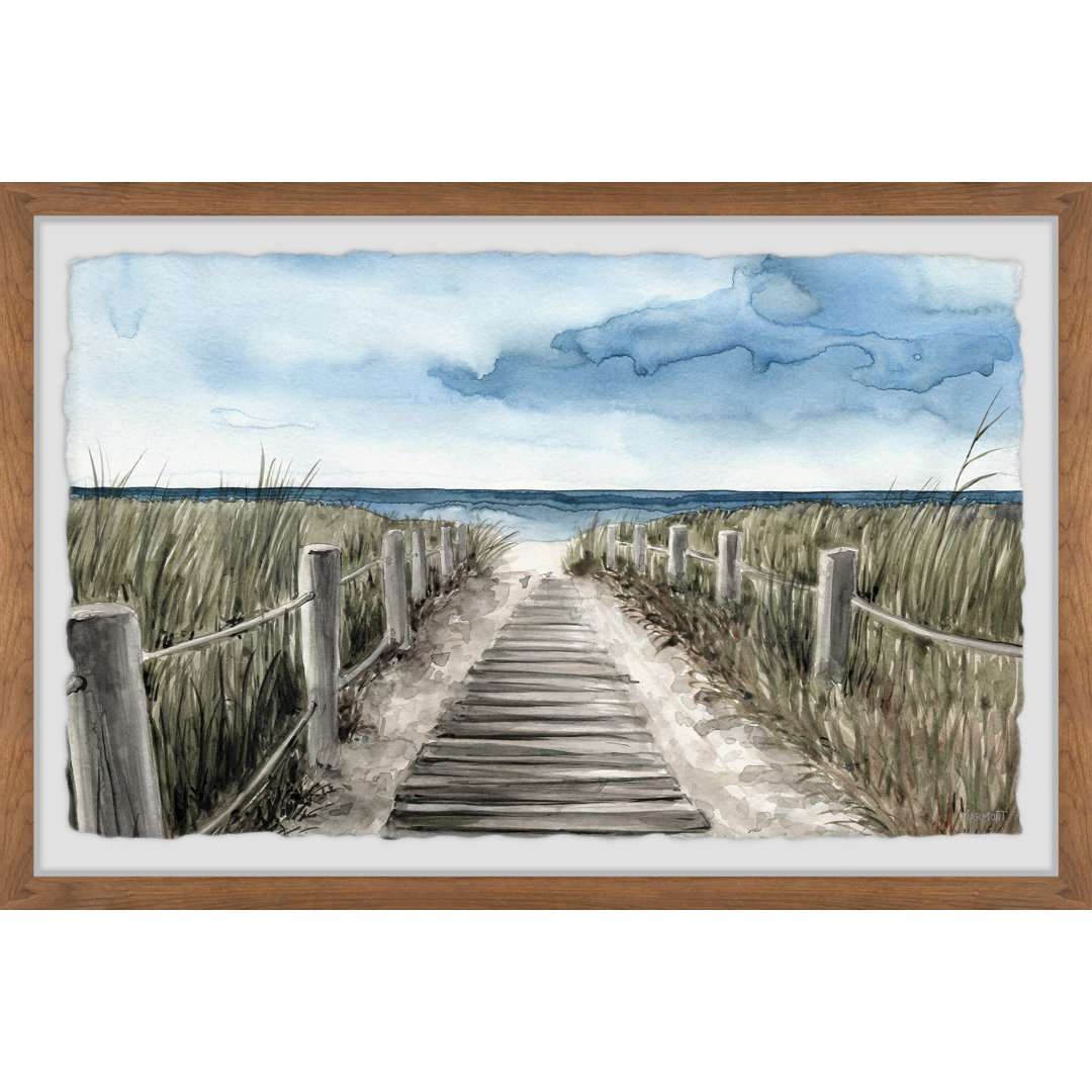 'Wooden Boards Path' - Picture Frame Painting Print on Paper