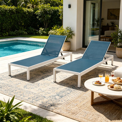 CAPE CORAL KD CHAISE LOUNGE WHT(Set Of 2)