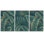 Feuilles tropicales vert foncé avec motif botanique doré - impression sur toile encadrée 3 pièces